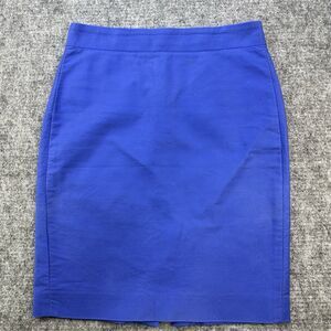 J Crew Skirt Women 0 Blue Pencil Slit Office Preppy Academia Corp